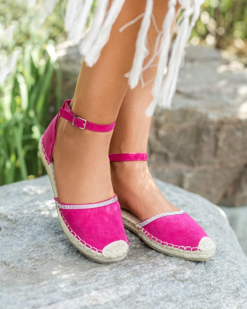 Royalfashion Жіночі еспадрильї з цирконами рожевого кольору Rieta