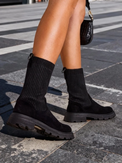 Royalfashion Damen Slip-On Stiefel Derette
