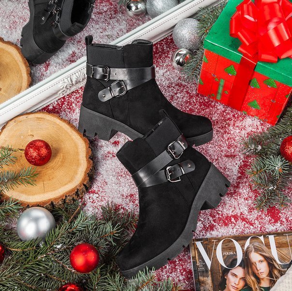 Schwarze flache Stiefeletten Debra - Footwear