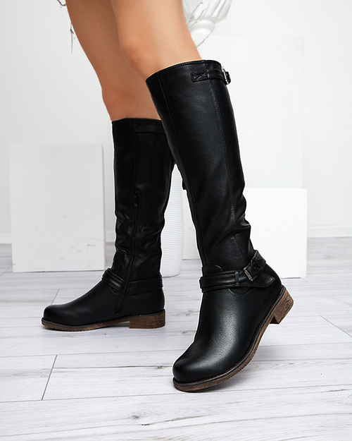 Жіночі чорні утеплені чоботи Radolia - Взуття