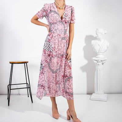 Damen rosa Maxikleid - Kleidung