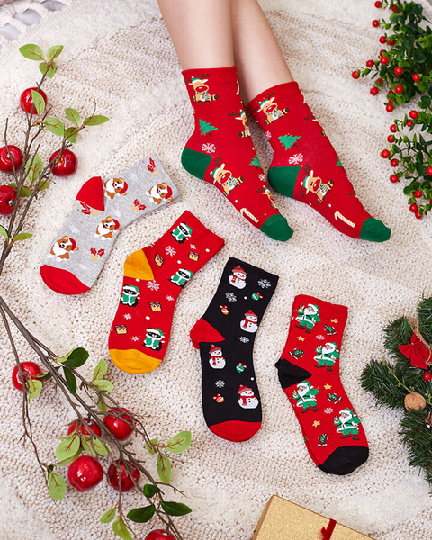 Royalfashion Gemusterte Weihnachtssocken für Damen 5er-Pack