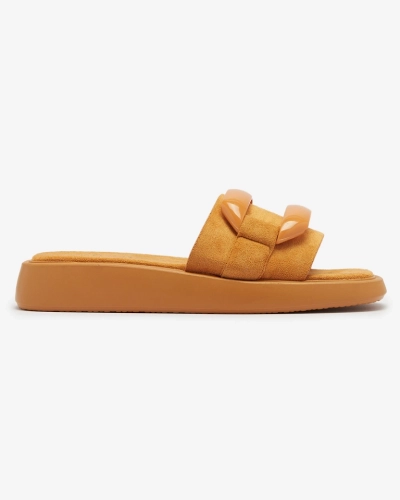 Braune Damen-Flip-Flops aus Öko-Wildleder Omve - Footwear