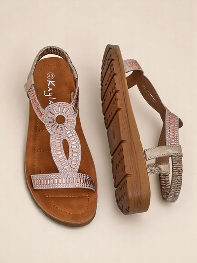 Royalfashion Damensandalen mit dekorativen Riemchen Ava Shine