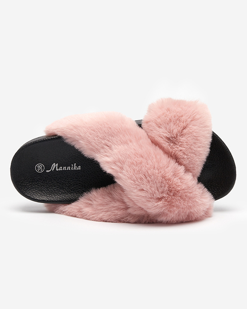 Шльопанці з хутром рожевого кольору Mashte