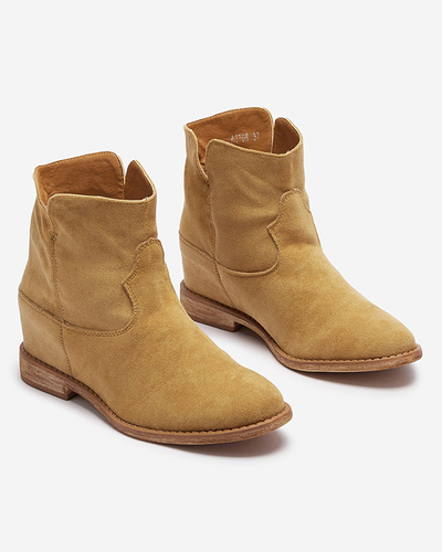 Cowboystiefel auf einem Indoor-Keil aus Kamel Bluestone - Footwear 1