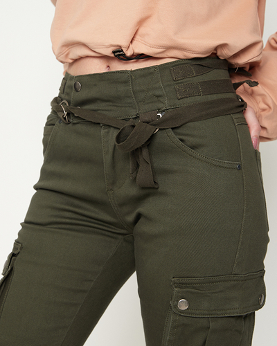 Dunkelgrüne Damen-Cargohose - Kleidung