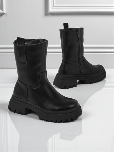 Höhere Damenstiefeletten aus Öko-Leder Scarlet Mist