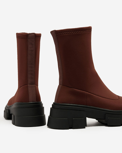 Royalfashion Damenstiefel aus Öko-Wildleder in Beige Classy Girl