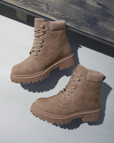 Dunkelrosa isolierte Damen-Trapper-Stiefel Teruna - Footwear