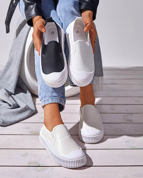 Білі жіночі напівчеревики на потовщеній підошві Tacobi-Footwear