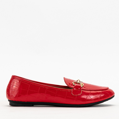 Rot lackierte Damen-Loafer mit Cerilla-Prägung - Schuhe