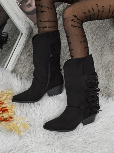 Ковбойки жіночі на підборах з китицями Selva