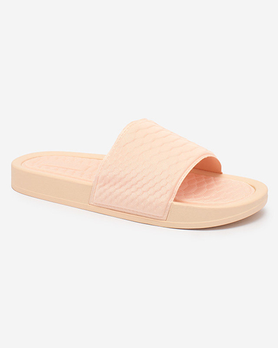 Puderrosa Damenpantoffeln mit Galite-Prägung - Schuhe