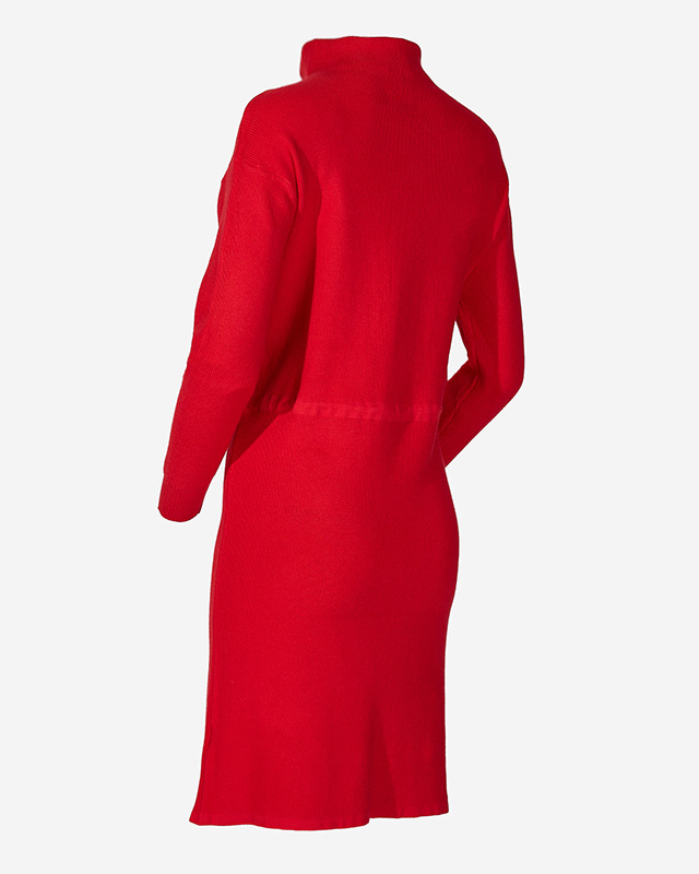 Rotes Pulloverkleid mit Rollkragen für Damen - Kleidung