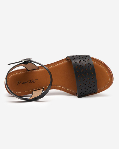 Schwarze Damensandale mit durchbrochenem Kofiil - Footwear