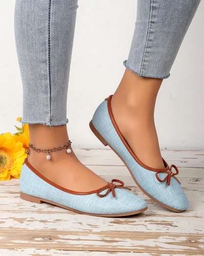 Royalfashion Damen Ballettschuhe mit Glitzer und einer Schleife Aramie