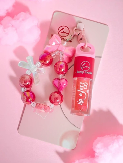 Lipgloss für Kinder mit Armband Erdbeere