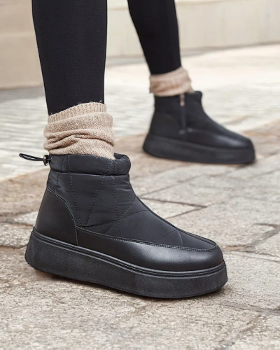 Royalfashion Damen Schneestiefel in schwarzer Farbe Fopinia