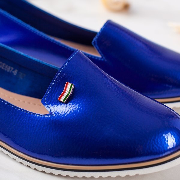 Blaue Kobalt-Slipper für Damen von Cyganeska - Schuhe 1