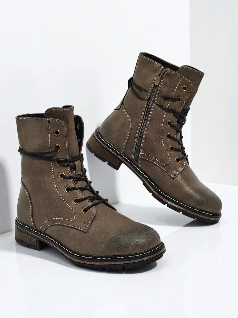 Öko-Leder Schnürstiefeletten Damen Ravonna