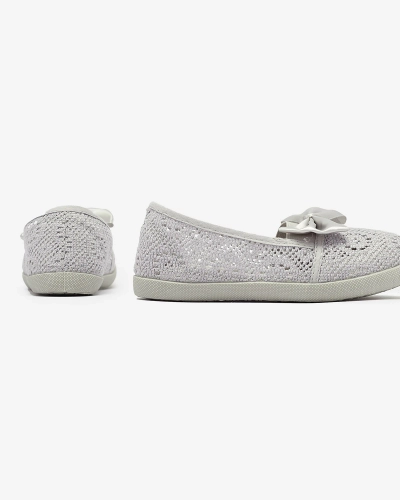 Graue Slipper für Mädchen mit Schleife Sweet Life - Footwear