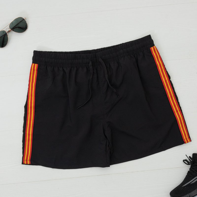 Schwarze Sportshorts für Herren mit Streifen - Kleidung