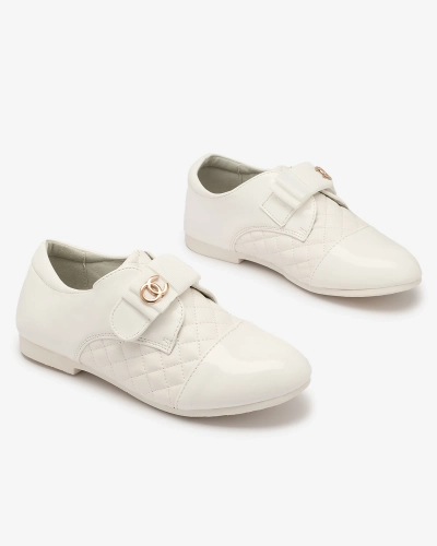 Gesteppte Öko-Lederhalbschuhe für Mädchen in Weiß Werme- Footwear
