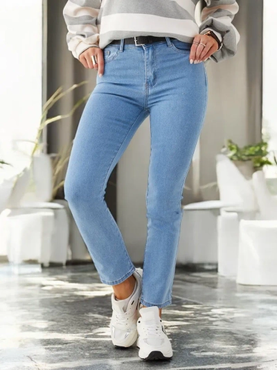 Royalfashion Baumwolle Gerade Damenjeans