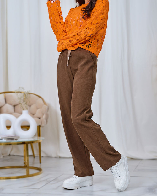 Жіночі вельветові штани Royalfashion Brown