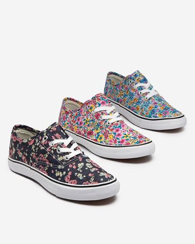 OUTLET Rosa Damensneaker mit Blumen Sertoli - Schuhe