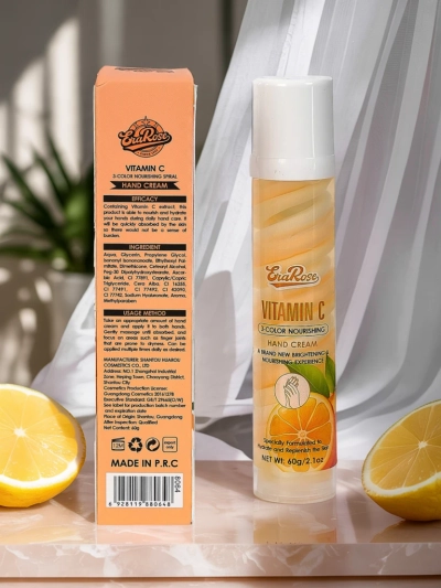 EraRose Aurelia - Handcreme mit Vitamin C, 3-farbige Pflege, 60g