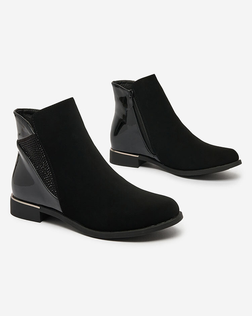 Royalfashion Чорні жіночі черевики з цирконієм Overlissa