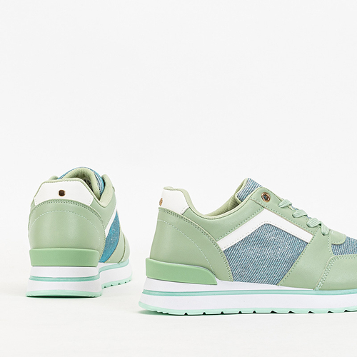 Зелені жіночі кросівки з блискітками Berilan