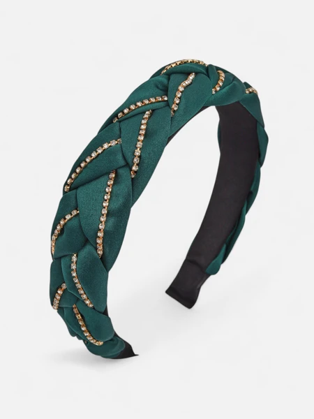 Royalfashion Haarband mit Zopfmuster, verziert mit Zirkonia