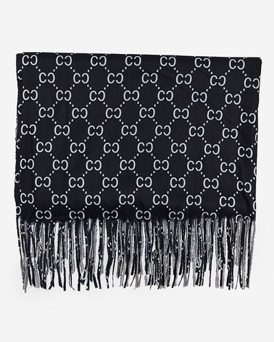 Schwarz-weiß gemusterter Damenschal - Accessoires