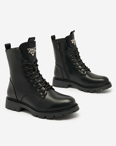 Royalfashion Schwarz Damen Stepurba hohe Baggerstiefel