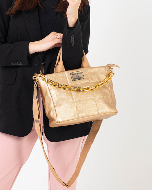 Золота жіноча сумка з додатковим ланцюжком - Аксесуари