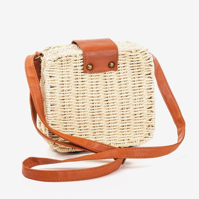 Beigefarbene Strohhülle - Handtaschen 1
