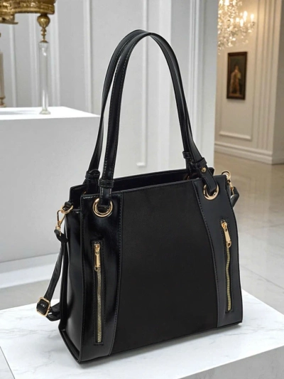 Damen Shopper Handtasche aus Öko-Leder Silent Raven