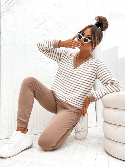Royalfashion Damen-Set aus gestreifter Baumwolle