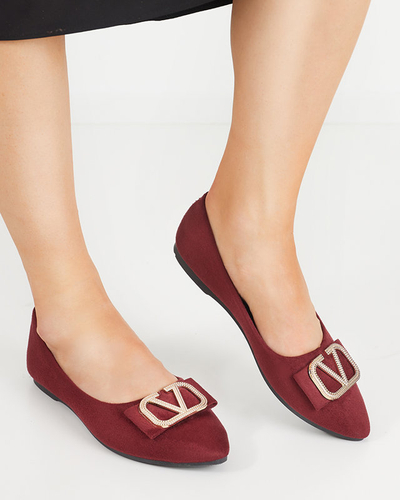 Bordeauxrote Damen-Ballerinas mit Verzierung an der Spitze Cavo - Footwear
