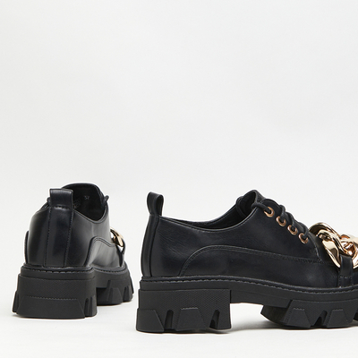 Schwarze flache Schuhe Eqoia - Schuhe