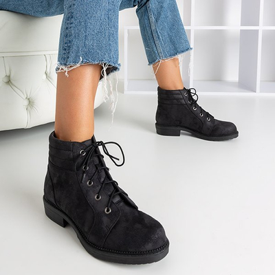 Schwarze Frauentaschen mit dekorativem Abrieb Tusyon - Schuhe