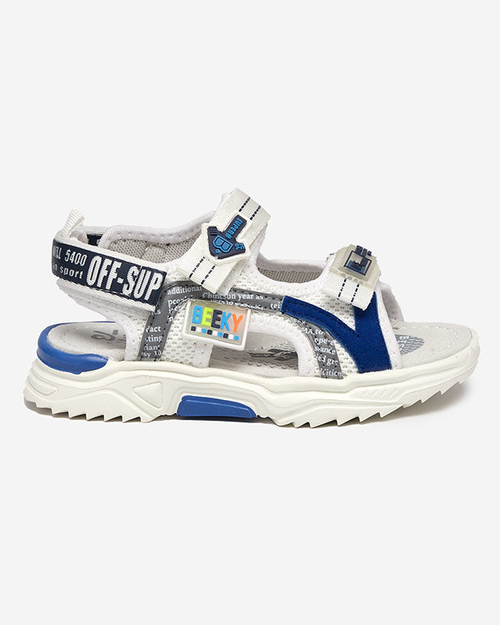 Дитячі білі та темно-сині босоніжки на липучках Ceteris - Shoes