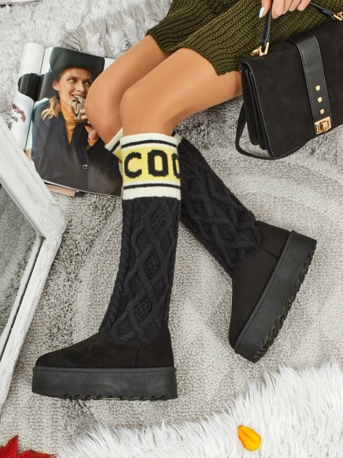 Високі черевики a'la снігоходи жіночі з халявою Anane
