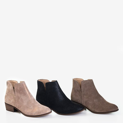 Braune Ballo-Stiefeletten mit flachen Absätzen für Damen - Schuhe