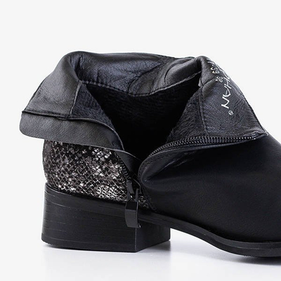 Schwarze Damenstiefel mit flachen Absätzen Fireli - Footwear
