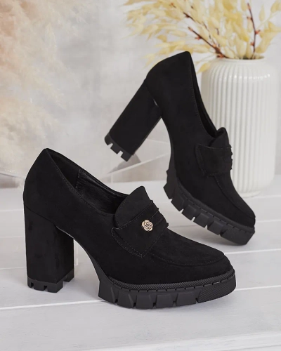 Elegante Schwarze Anitka Schuhe aus Öko-Leder