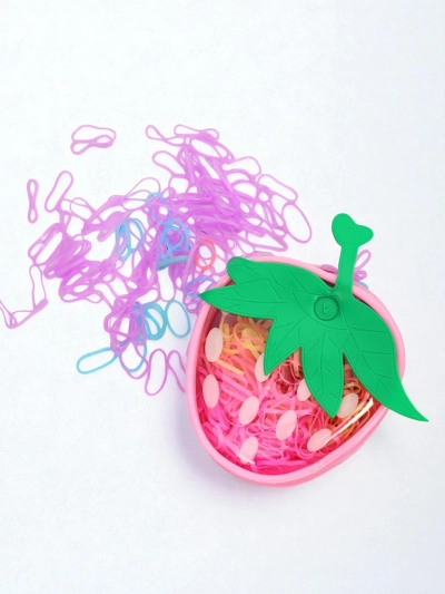 Royalfashion Mehrfarbige Silikon-Haargummis Erdbeere